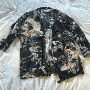 Large Black/blue rose kimono